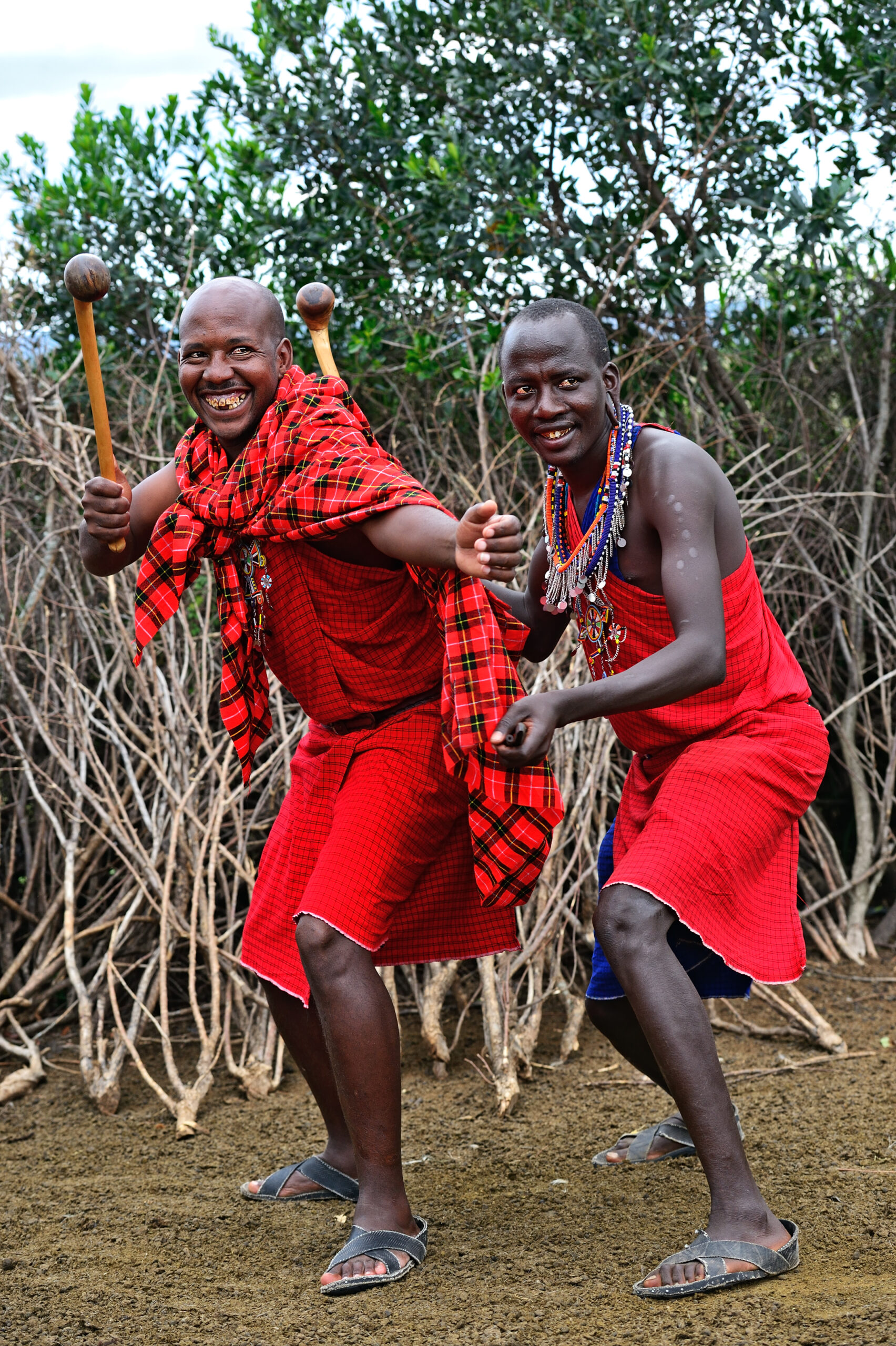 Happy maasai men