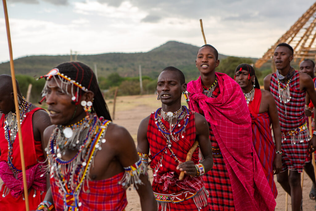 Maasai in their traditional clothing